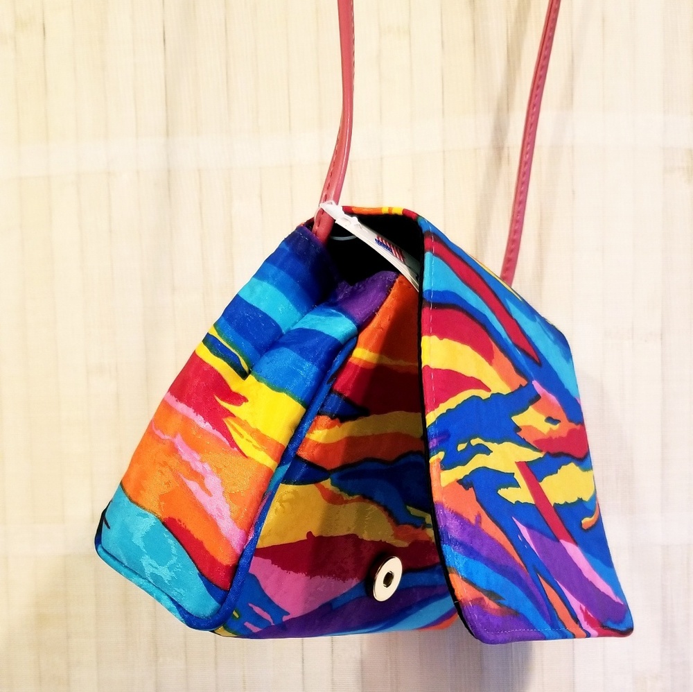 Vintage Bright Multi Color Snap Close Purse